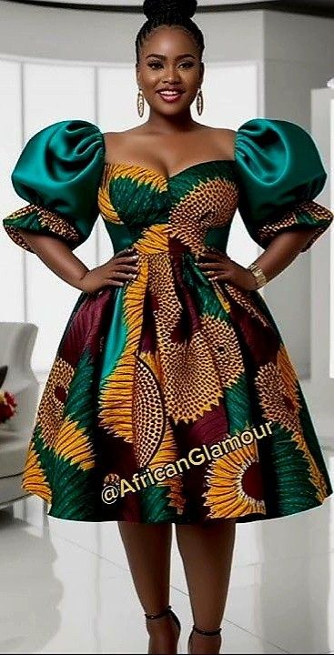 AfricanGlamour African Bridal Dress, Classy Short Dresses, African Fabric Dress, Modest Dresses Fashion, Long African Dresses, African Print Dress Ankara, African Dresses For Kids, Short African Dresses