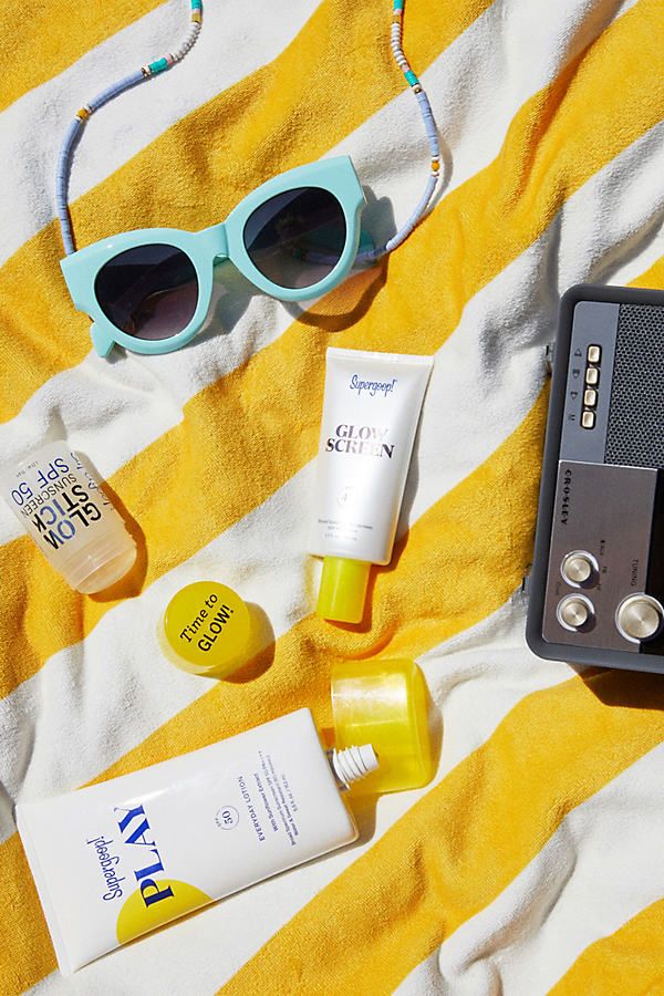 Ideal for both face and body, this classic sunscreen offers broad spectrum SPF 50 protection from UVA, UVB, and IRA rays. Now in a reef-safe formula, it quickly absorbs to help prevent photoaging and dehydration. Best of all? It's resistant to water and sweat for 80 minutes, making it the perfect choice for a day of play in the sunshine.How to use: Apply generously and evenly to face and body 15 minutes before sun exposure. Reapply at least every 2 hours, or after 80 minutes of swimming or sweat Sunscreen Stick, Glow Stick, Summer Skincare, Dry Oil, Broad Spectrum Sunscreen, Spf Sunscreen, Daily Moisturizer, Beauty Wellness, Setting Powder