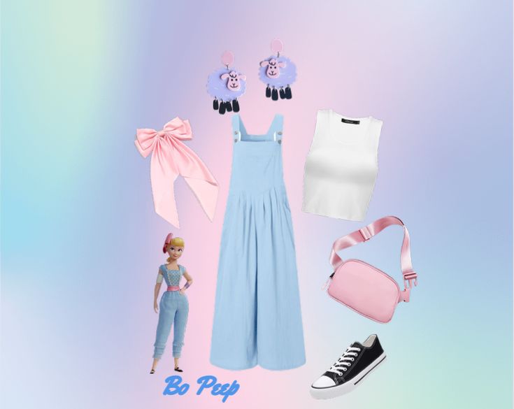 an assortment of clothing and accessories displayed on a pastel background with the words be pep