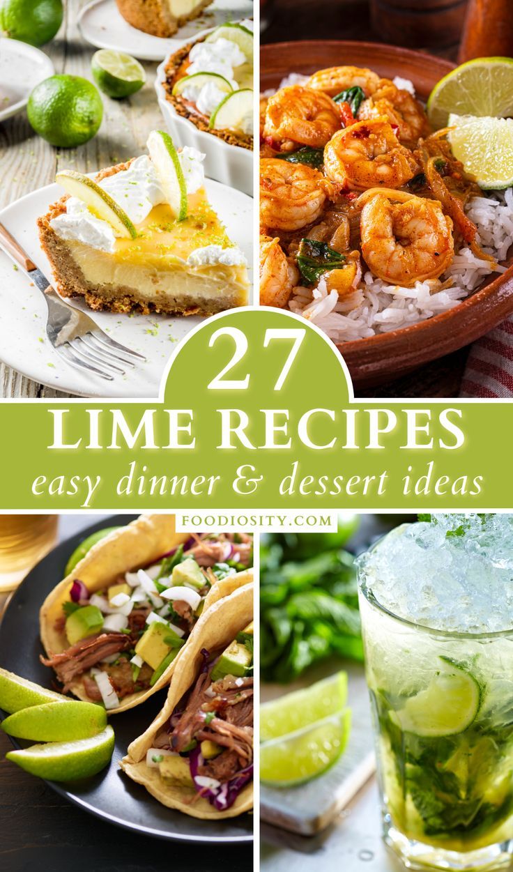 lime recipes and desserts are featured in this collage