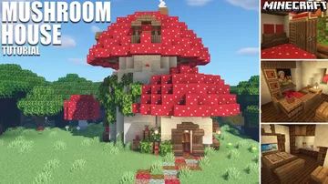 the mushroom house is made in minecraft and it's very easy to build