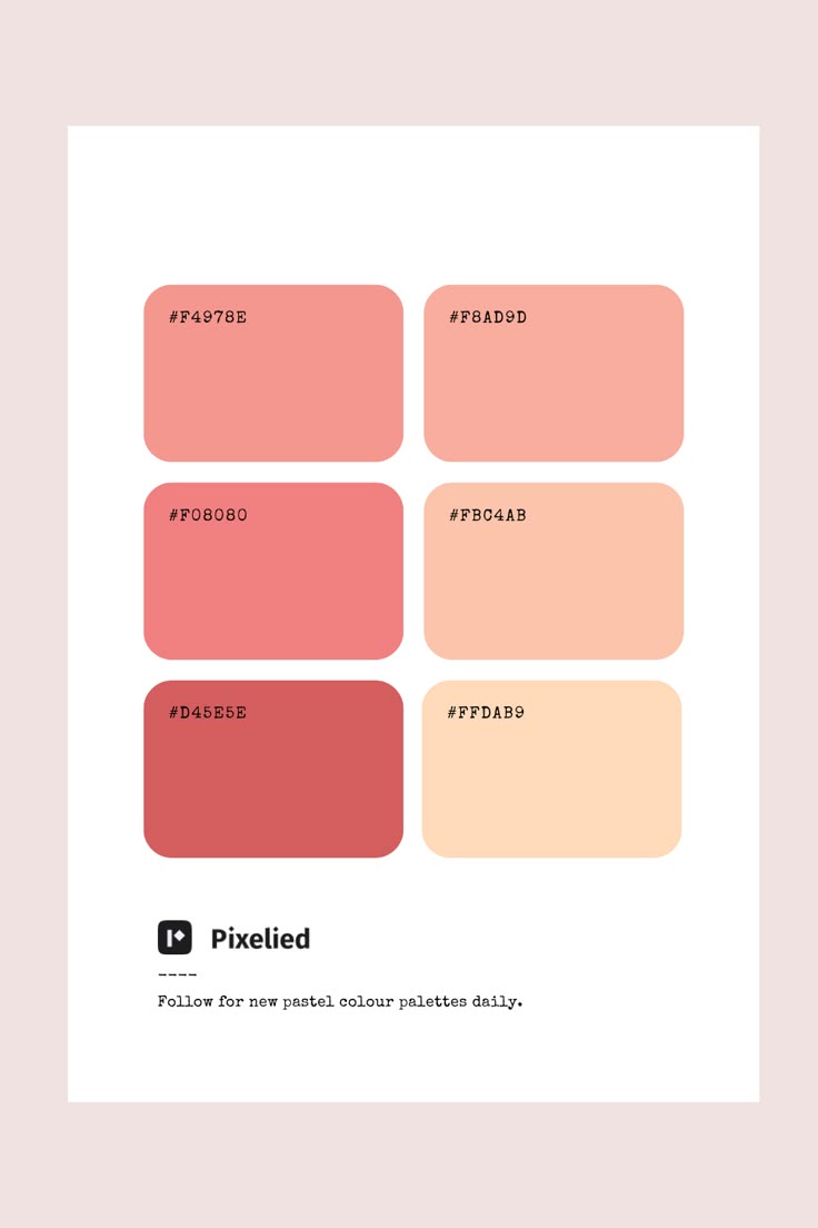 the color palette is shown in shades of pink and peach