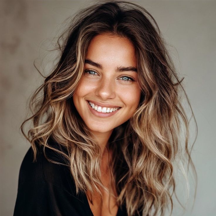 Brown Lob Highlights, Heavy Brown Lowlights In Blonde Hair, Brown To Blonde Hair Highlights, Brown And Blonde Medium Length Hair, Woman’s Hair Color, Natural Blonde With Brown Lowlights, Light Brown Hair 2024, Cute Brown Hair Styles, Natural Texture Hair