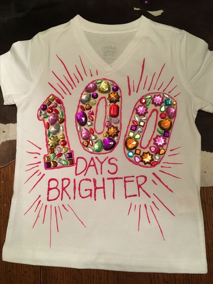 a white shirt with the words 100 days brighter on it