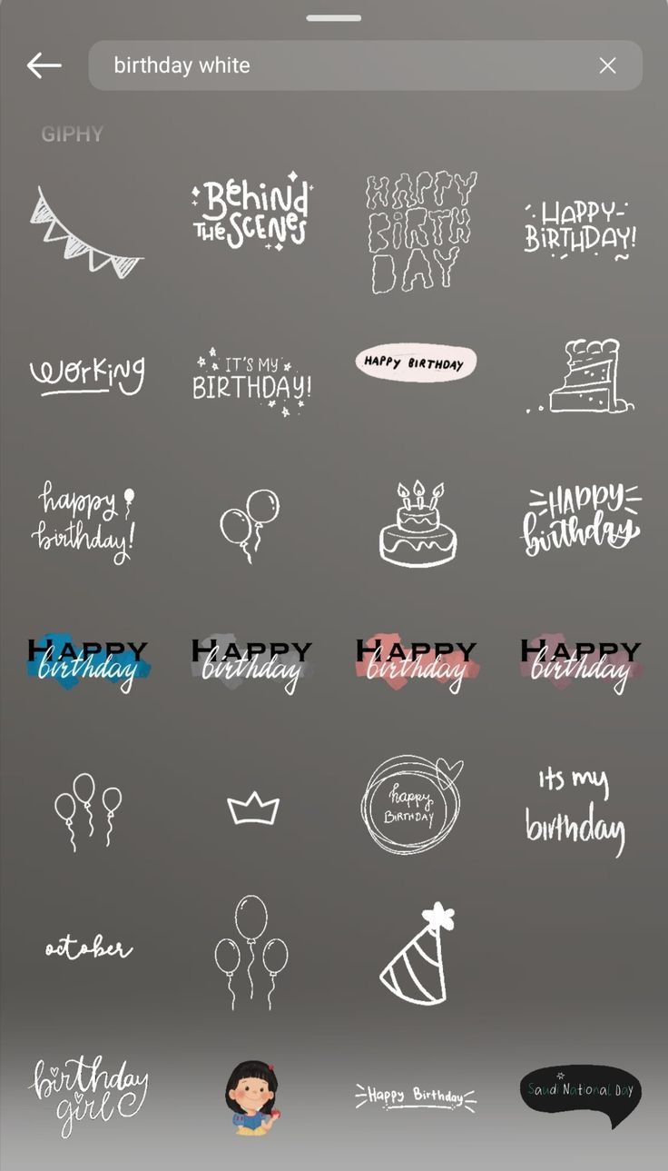 the birthday stickers are all over the phone screen, and it looks like they have been