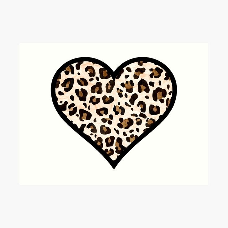 a heart shaped animal print with the shape of a cheetah print on it