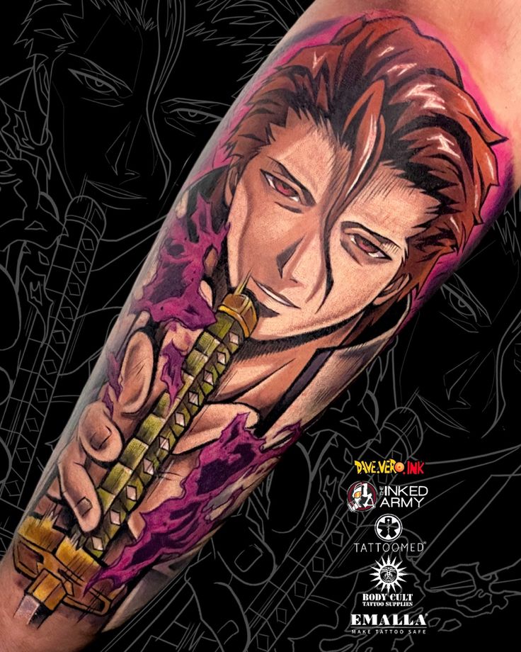 a man with a tattoo on his arm