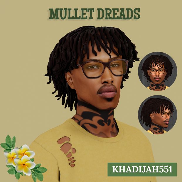 MULLET DREADS | Khadijah551 on Patreon Sims 4 Maxis Match Dreadlocks, Sims 4 Cc Guy Hair Alpha, Sims 4 Cc Black Male Hairstyles, Ts4 Dreadlocks, Maxis Max Sims 4 Cc, Woman Sims 4 Cc, Sims 4 Body Mods Free, Sims 4 Concealer, Sims 4 Urban Cc Male