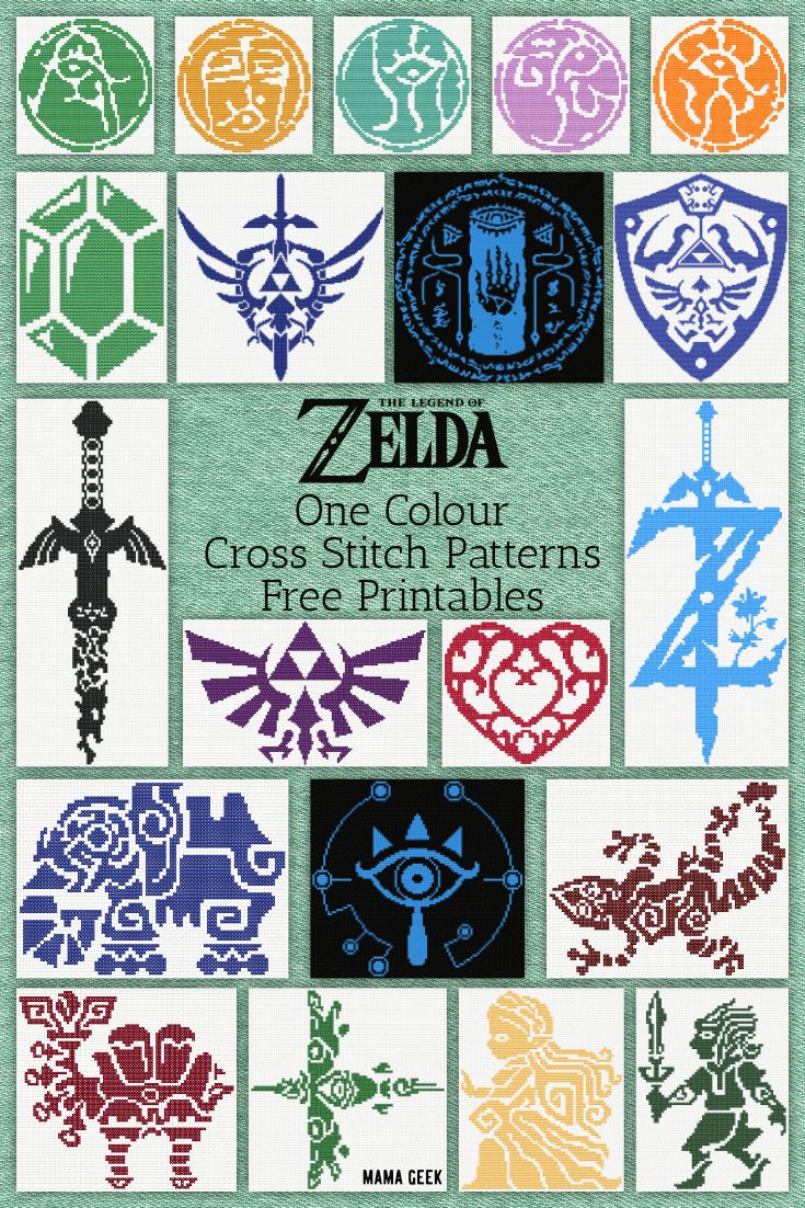 the legend of zelda cross stitch pattern book