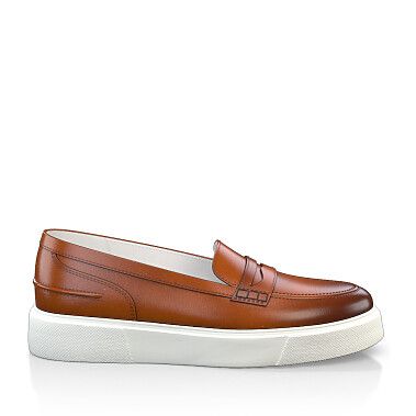 Lightweight Luxury Shoes 50837 | Girotti Luxury Brown Loafers With Contrast Sole, Brown Moc Toe Loafers With Contrast Sole, Calf Leather Slip-on Loafers With Contrast Sole, Brown Low-top Loafers With Rubber Sole, Calf Leather Loafers With Contrast Sole, Classic Brown Low-top Slip-ons, Calf Leather Slip-on Moccasins With Contrast Sole, Brown Leather Moccasins With Contrast Sole, Calf Leather Slip-on Moccasins With Stitched Sole