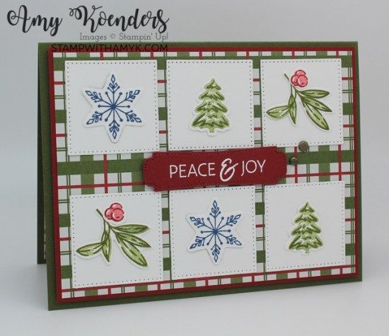 a handmade christmas card with the words peace and joy