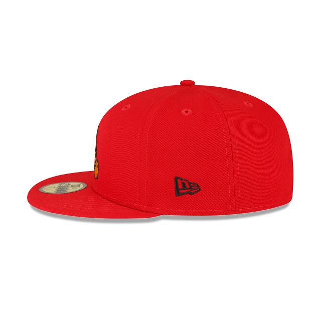 The Garfield Red 59FIFTY Fitted Cap features Garfield embroidered at the front panels with the Garfield wordmark at the rear and a gray undervisor. Red Flat Cap For Sports, Red Sports Flat Cap, Red Flat Cap For Baseball Season, Jackie Robinson Day, Vanderbilt Commodores, Texas Tech Red Raiders, Red Raiders, Salute To Service, Utah Jazz