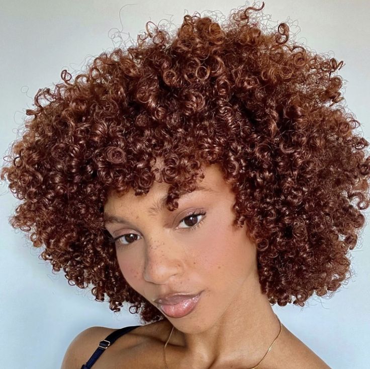 Short Curly Peekaboo Hair, 4b Hair Color Ideas, Short Curly Ginger Hair Black Women, Auburn Hair Color On Black Women Natural, Copper Curly Hair Black Women, Honey Brown Afro, Auburn Natural Hair, Brown Ginger Hair Black Women, Dark Ginger Curly Hair