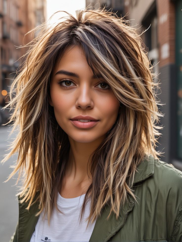 Medium Length With Short Layers, Mid Length Hair Choppy Layers, Hot Mom Haircut Medium, 2024 Medium Hair Styles, Fall 2024 Haircut Trends, Thick Course Hairstyle, Middle Haircut For Women, Medium Hair Cuts Trend 2024, Textured Medium Length Hair