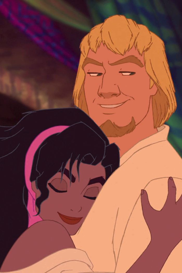 an animated image of a man hugging a woman