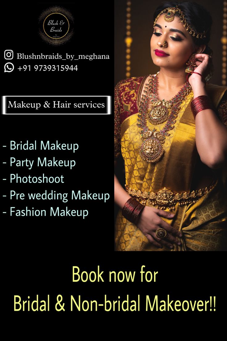 an advertisement for bridal and non - bridal makeover in mumbai, india