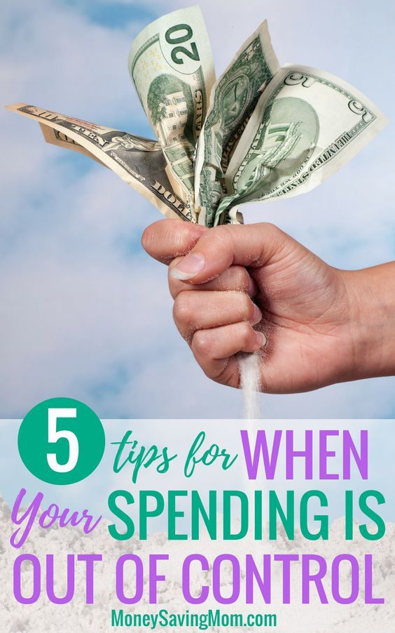 someone holding money in their hand with the words 5 tips for when spending is out of control