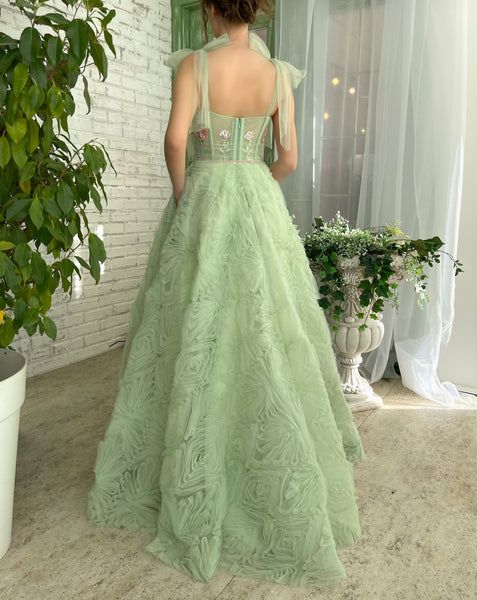 Pastel Corset, Mint Gown, Corset Ball Gowns, Tea Length Prom Dress, A Line Prom Dress, Special Occasion Gowns, Corset Gown, Princess Prom Dresses, Homecoming Party