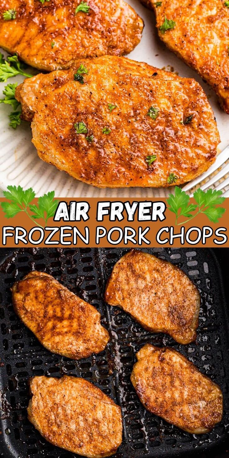 air fryer frozen pork chops on the grill