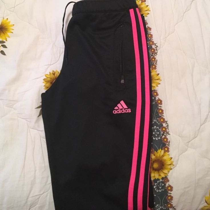 Black And Pink Adidas Soccer Pants Washed But Never Worn. Nwot Pink Sporty Sweatpants For Workout, Pink Sportswear Pants For Spring, Spring Sportswear Pink Pants, Adidas Pink Sports Bottoms, Adidas Pink Sports Pants, Pink Adidas Sports Bottoms, Adidas Casual Pink Pants, Casual Adidas Pink Pants, Casual Pink Adidas Pants