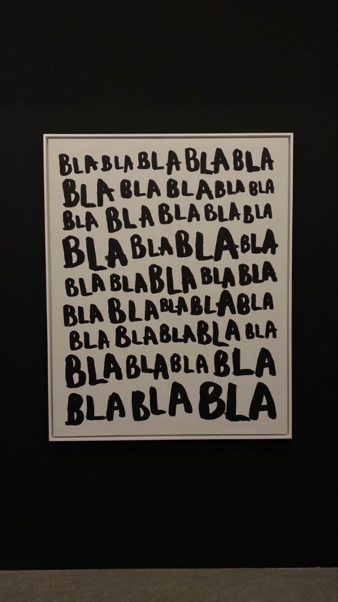 a black and white poster with the words blabba in different languages on it