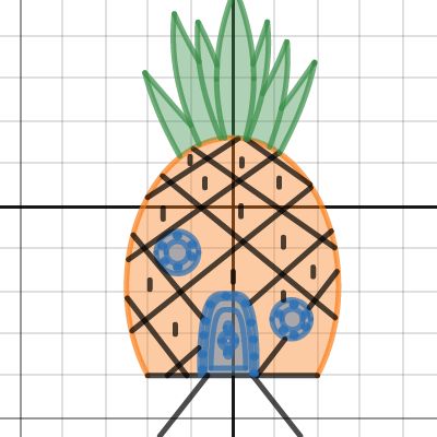 a pineapple is shown on a graph paper with the lines drawn in front of it