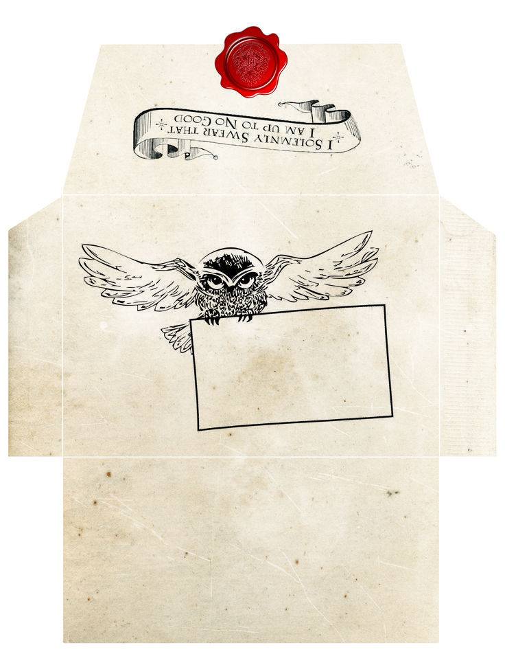 an old envelope with a waxed seal and stamp on the front, featuring an owl