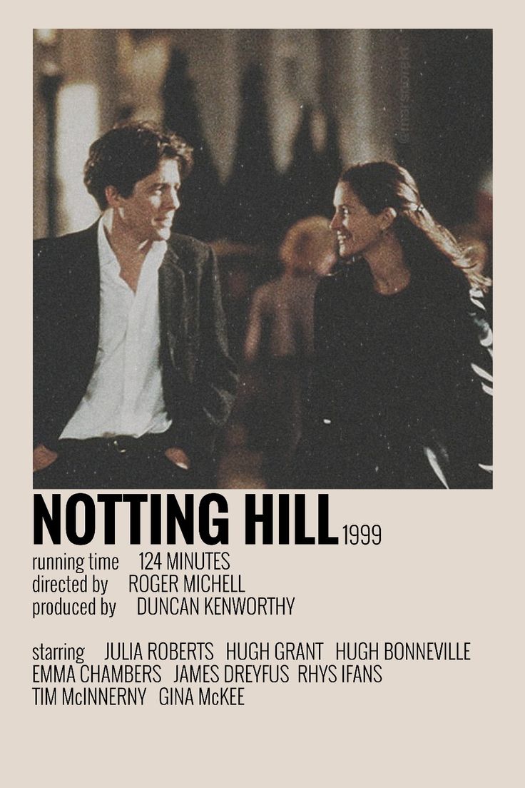 an advertisement for the movie notting hill, featuring two people talking to each other