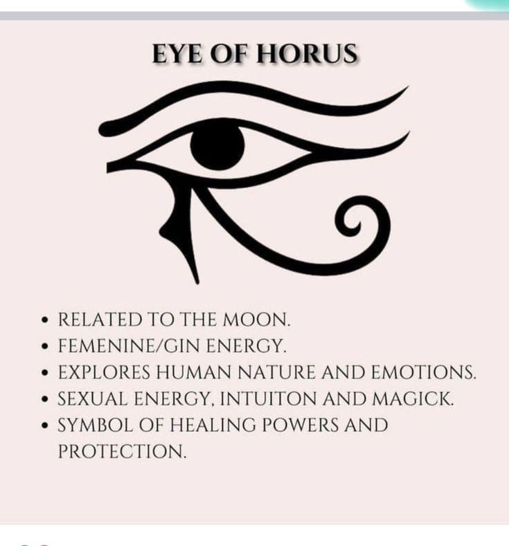 the eye of horus is shown in black and white, with text below it