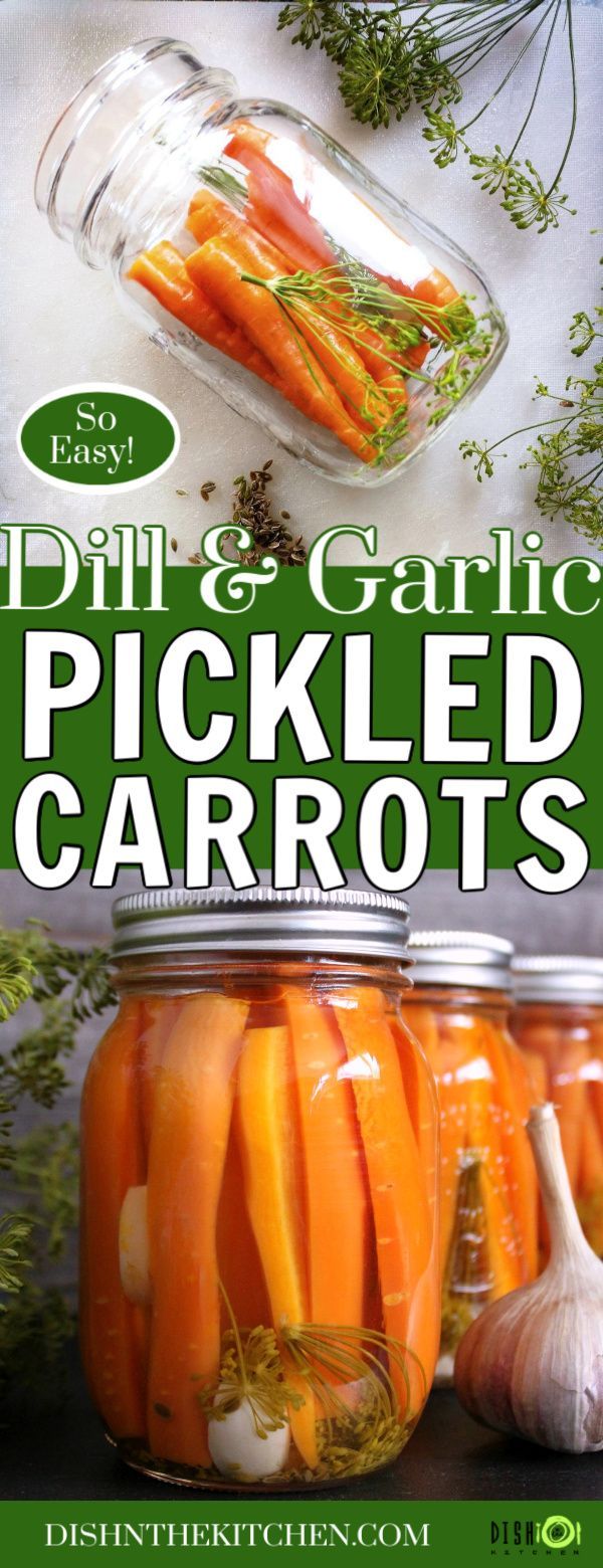 pickled carrots in jars with garlic and herbs