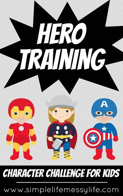 the hero training poster for children's book, with an image of superheros and captain