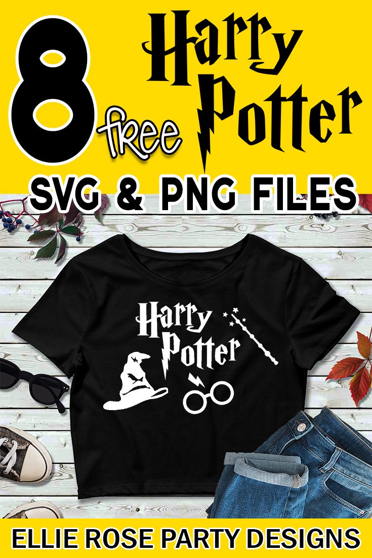 an image of harry potter t - shirt with the text 8 free svg and png files