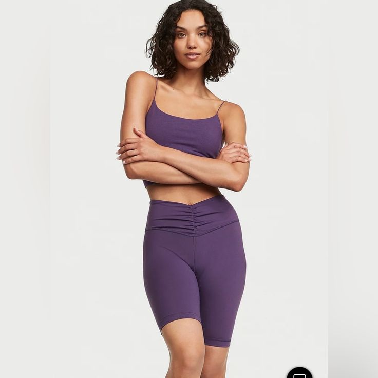 Brand New Victoria’s Secret Love Cloud High Rise Bike Shorts, Size Medium Fitted Purple Shorts For Loungewear, Casual Purple Biker Shorts For Sports, Victoria's Secret Casual Stretch Activewear, Summer Yoga Activewear Above Knee, Purple Sporty Activewear Shorts, Sporty Purple Mid-thigh Biker Shorts, Victoria's Secret Stretch Casual Shorts, Victoria's Secret Casual Stretch Shorts, Purple Athleisure Biker Shorts