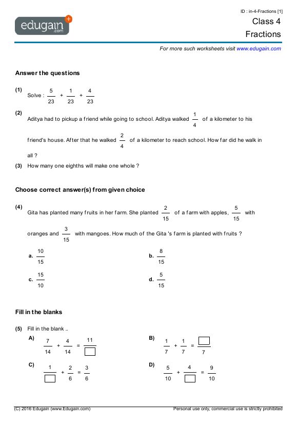 worksheet for grade 4 math practice with answers and answer sheets to help students learn