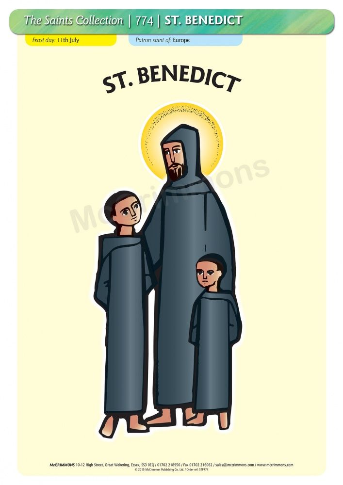 the saint benedict family is depicted in this poster