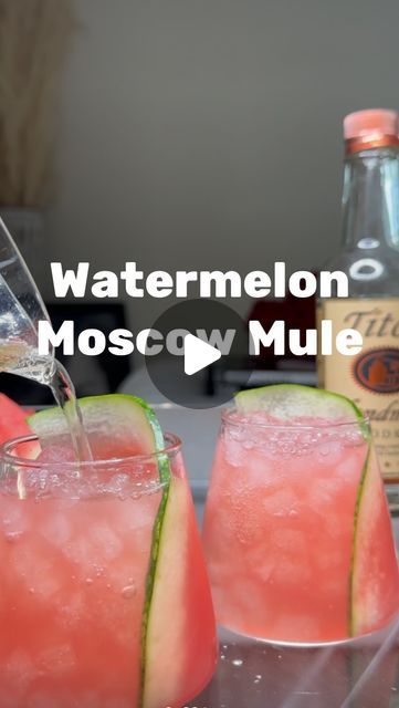 watermelon moscarella mule being poured into glasses