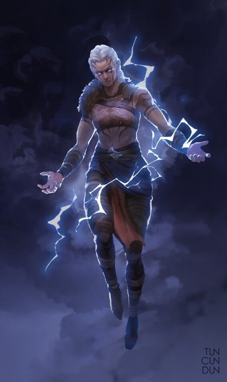 an image of a man that is in the air with lightning coming from his body