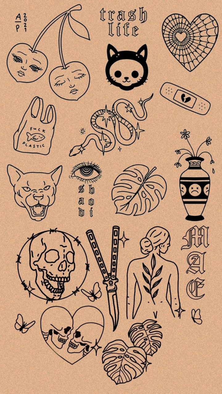 an image of some tattoos on a piece of paper