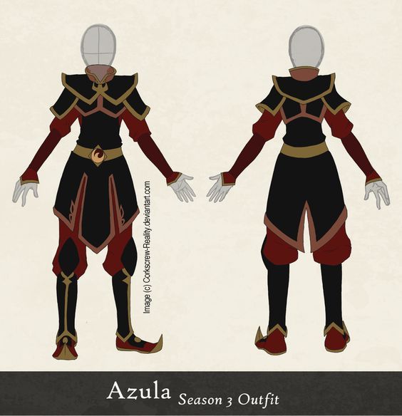 the concept art for azula's season 3 outfit