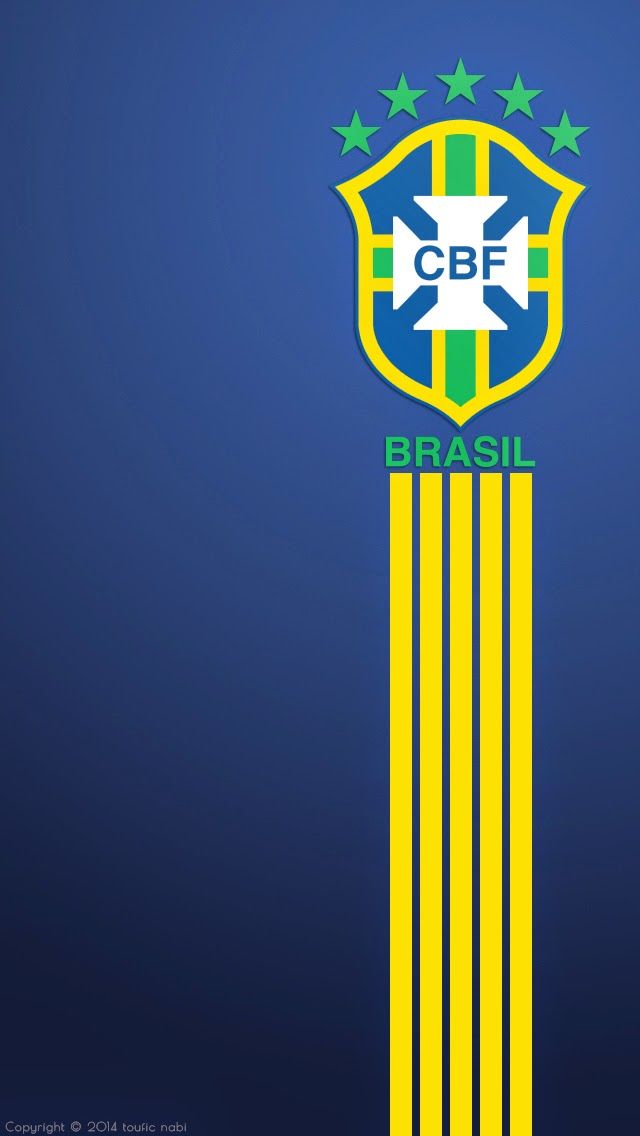 the brazil soccer team logo on a blue background