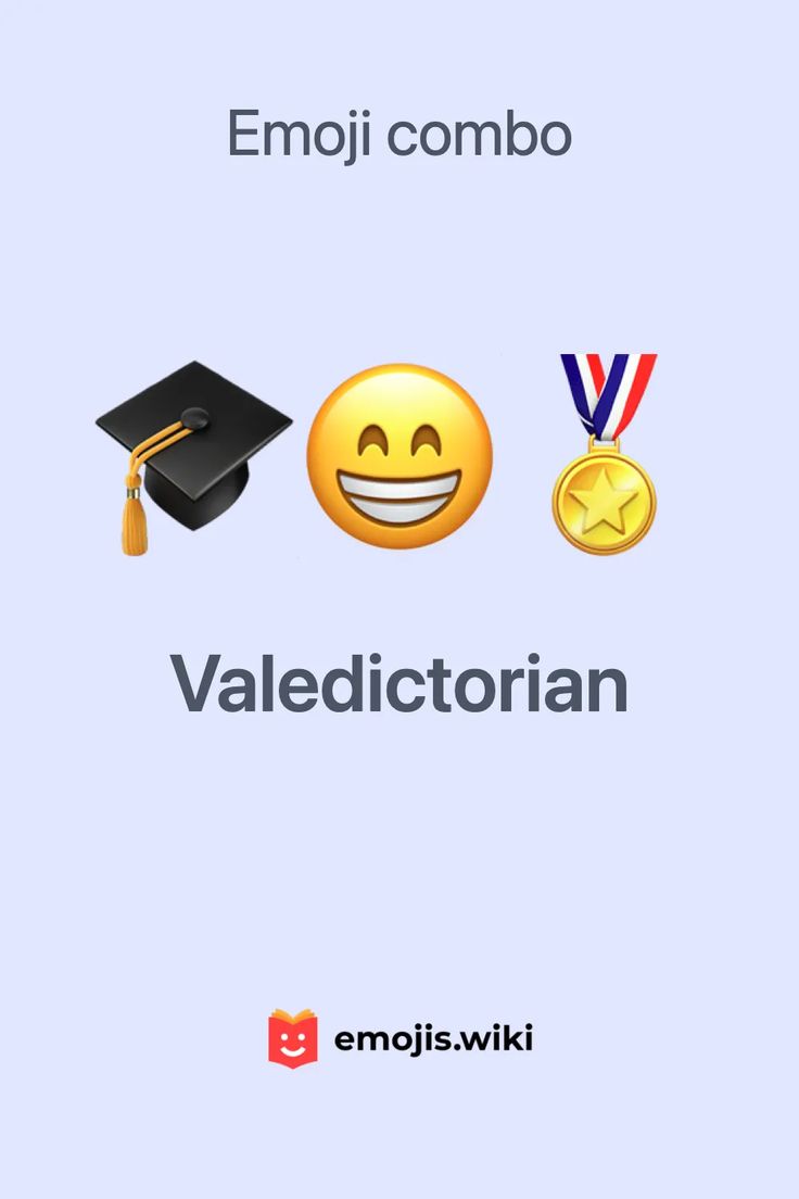 emoji combo valedictoriian with two medals and a smiling face