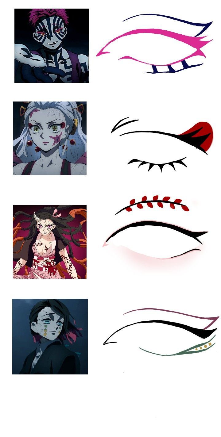 Delineados onis (demon slayer) en 2022 | Maquillaje de ojos, Maquillaje de ojos encapuchados, Deliniados de ojos Anime Eyeliner Ideas, Demon Slayer Hair Styles Ideas, Demon Slayer Eyeliner, Anime Inspired Eyeliner, Anime Eyeliner Styles, Demon Slayer Make Up, Anime Inspired Makeup Looks, Simple Anime Nail Ideas, Demon Slayer Hair Styles Drawing