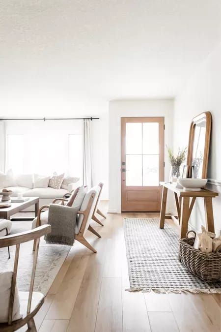 the living room is clean and ready for guests to use it as a place setting