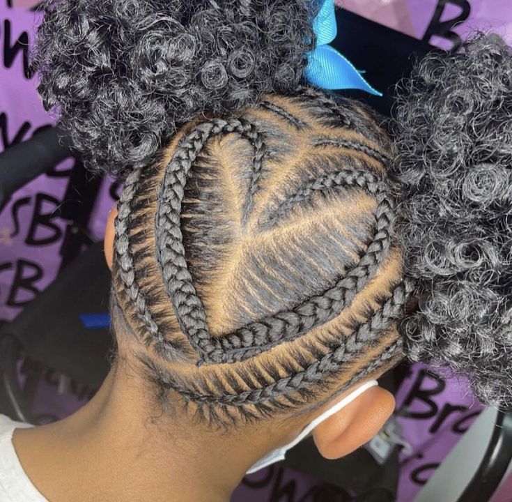 Braided Hairstyles For Black Girls Teens, Valentines Hairstyles For Kids Black, Black Girls Hairstyles Braids Kids, Quick Feed In Braid Styles, Cornrow Hairstyles For Kids, Girls Cornrow Hairstyles, Valentine Hairstyles, Cornrow Hairstyles For School, Valentines Hairstyles