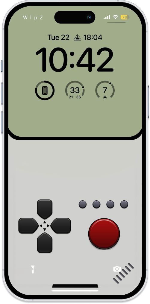 an iphone with the time displayed on it's screen and buttons highlighted in red