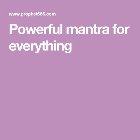 the words powerful manta for everything are in white on a purple background with an image of