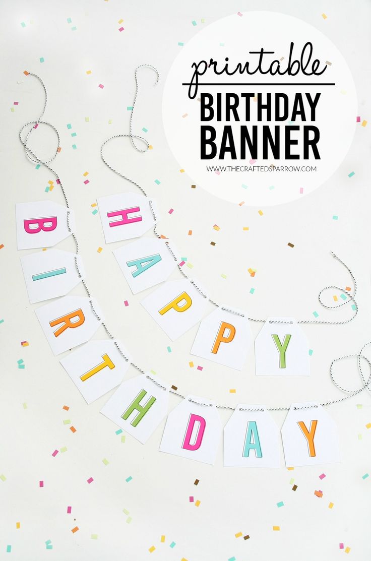 a happy birthday banner with confetti and sprinkles on the bottom