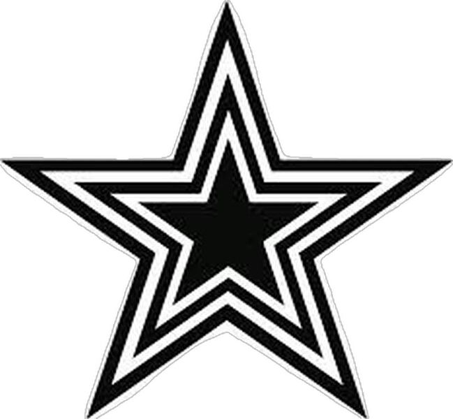 a black and white star on a white background