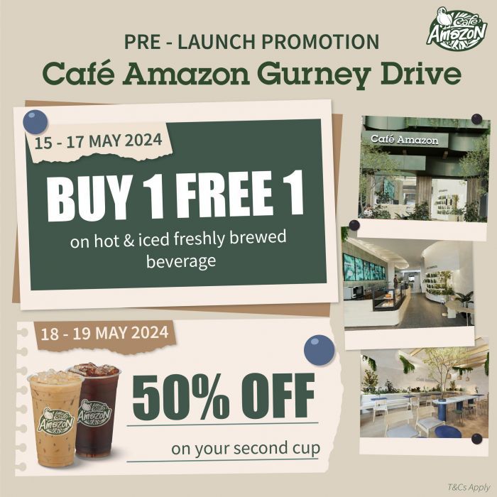 an advertisement for cafe amazon's new coffee shop