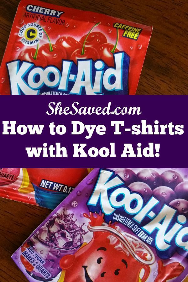 two bags of kool aid are sitting on a table with the words, how to dye t - shirts with kool aid